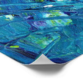 Blauwe en kalkgroene kunst poster (Hoek)