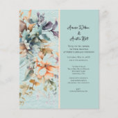  blauwe en koraalbloemen bruiloft (Voorkant)