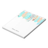 Blauwe en koraaldoezeldroomvanger notitieblok (Linkerzijde)