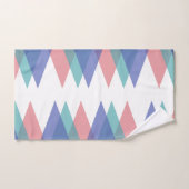 Blauwe en koraaldriehoeken bad handdoek (Handdoek)