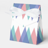 Blauwe en koraaldriehoeken bedankdoosjes (Voorkant Zijde)