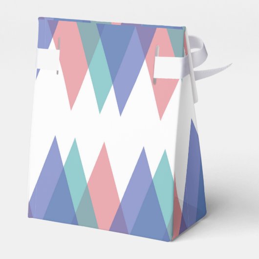 Blauwe en koraaldriehoeken bedankdoosjes (Achterkant)