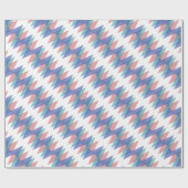 Blauwe en koraaldriehoeken cadeaupapier (Vlak)