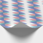 Blauwe en koraaldriehoeken cadeaupapier (Hoek)