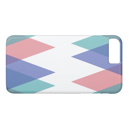 Blauwe en koraaldriehoeken Case-Mate iPhone case (Achterkant (Horizontaal))