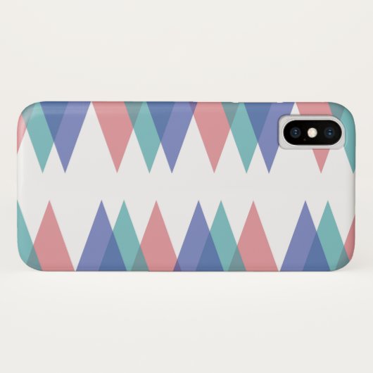 Blauwe en koraaldriehoeken Case-Mate iPhone case (Achterkant (horizontaal))