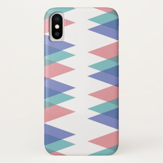 Blauwe en koraaldriehoeken Case-Mate iPhone case (Achterkant)