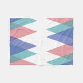 Blauwe en koraaldriehoeken fleece deken (Voorkant (Horizontaal))