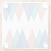 Blauwe en koraaldriehoeken glazen onderzetter (Achterkant)