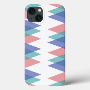 Blauwe en koraaldriehoeken Hoesje-Mate iPhone case