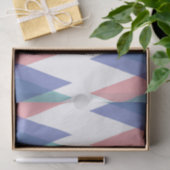 Blauwe en koraaldriehoeken tissuepapier (Geschenk)