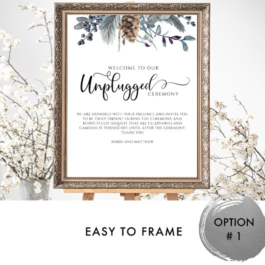 Blauwe en late Floral, niet-aangesloten ceremonieb Poster