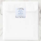 Blauwe en lavender Floral Afstuderen Sticker (Tas)