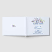 Blauwe en lavender Floral Graduation Party Gastenboek (Volledig)