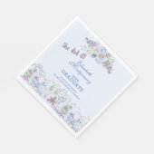Blauwe en lavender Floral Graduation Party Servet (Hoek)