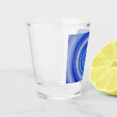 Blauwe en lichtblauwe spiraal shot glas (Links)