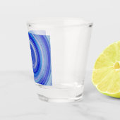 Blauwe en lichtblauwe spiraal shot glas (Rechts)