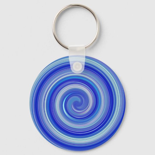 Blauwe en lichtblauwe spiraal sleutelhanger (Voorkant)
