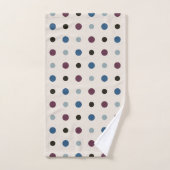 Blauwe en magenta Stippen Bad Handdoek (Handdoek)