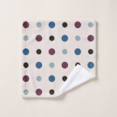 Blauwe en magenta Stippen Bad Handdoek (Wasdoekje)