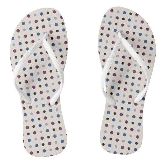 Blauwe en magenta Stippen Teenslippers (Voetbed)