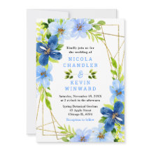 Blauwe en marinebloemen met bladgroen bruiloft