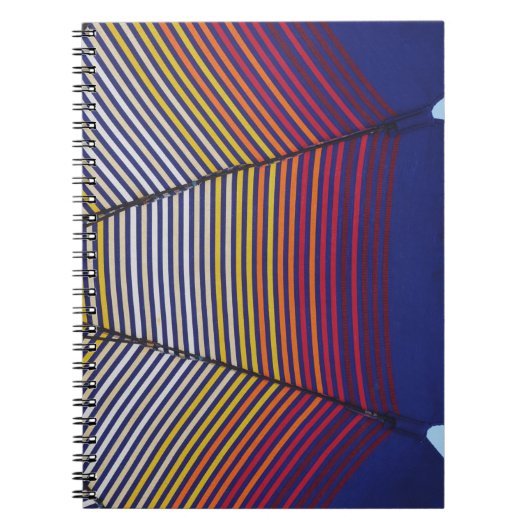 Blauwe en multicolleurige paraplu notitieboek (Voorkant)