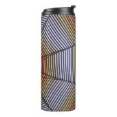 Blauwe en multicolleurige paraplu thermosbeker (Gedraaid links)