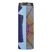 Blauwe en multicolleurige paraplu thermosbeker (Achterkant)