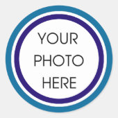 Blauwe en Navy Sjabloon Stickers (Voorkant)