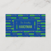 Blauwe en Neon Green Handyman Visitekaartjes (Voorkant)