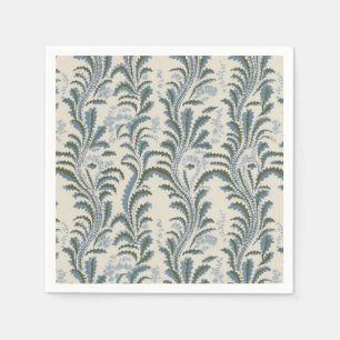 Blauwe en olijfgroene pluimen, Bar Cart Print Servet