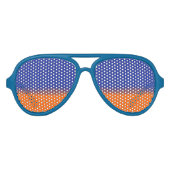 Blauwe en oranje Aviator Party Zonnebril (Voorkant)
