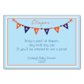 Blauwe en Oranje Baby shower luierkaart Kaart (Voorkant)