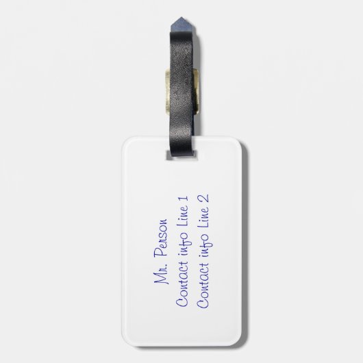 Blauwe en Oranje bloemen Mr Bagagelabels (Achterkant verticaal)