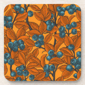 Blauwe en oranje bosbessen bier onderzetter (Voorkant)