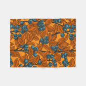 Blauwe en oranje bosbessen fleece deken (Voorkant (Horizontaal))