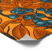 Blauwe en oranje bosbessen poster (Hoek)