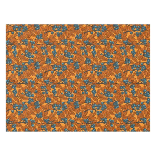 Blauwe en oranje bosbessen tafelkleed (Voorkant (Horizontaal))