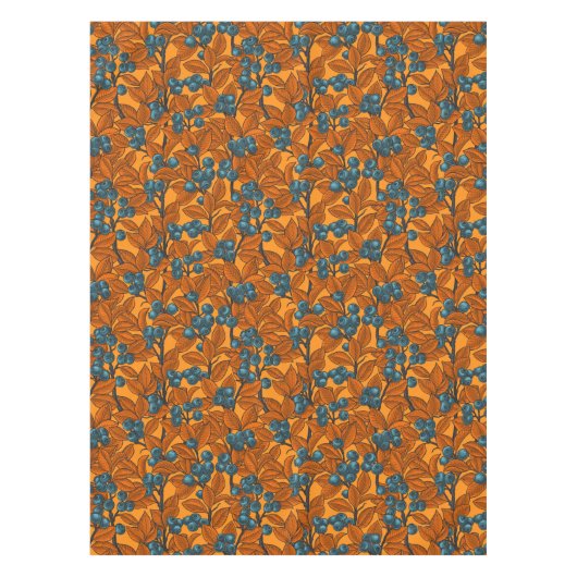 Blauwe en oranje bosbessen tafelkleed (Voorkant)