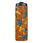 Blauwe en oranje bosbessen thermosbeker (Voorkant)