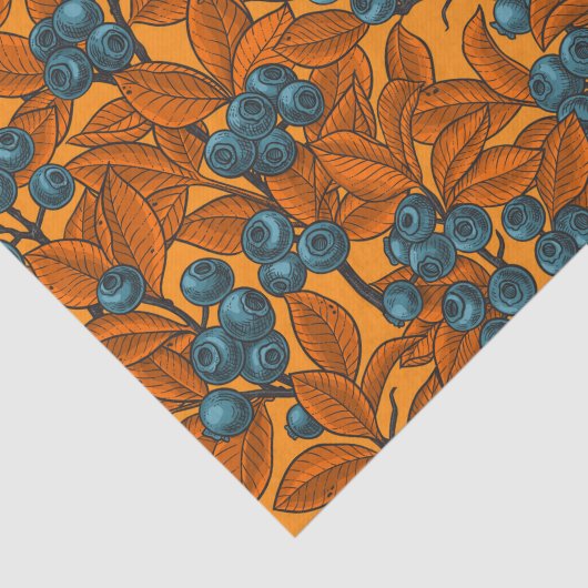 Blauwe en oranje bosbessen tissuepapier (Detail)