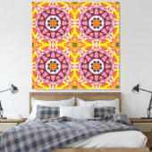 Blauwe en Oranje brandtrap Canvas Afdruk (Insitu (Slaapkamer))