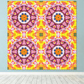 Blauwe en Oranje brandtrap Canvas Afdruk (Insitu (Houten vloer))