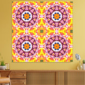 Blauwe en Oranje brandtrap Canvas Afdruk (Insitu (Woonkamer))