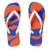 Blauwe en Oranje Camo-Teenslippers Teenslippers (Voetbed)