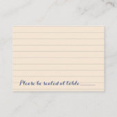 Blauwe en Oranje Chemie Wedding Place Cards Plaatskaartje (Achterkant)