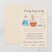 Blauwe en Oranje Chemie Wedding Response Kaarten RSVP Kaartje (Voorkant / Achterkant)