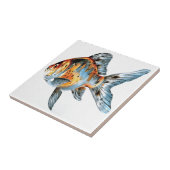 Blauwe en Oranje goudvis Tegeltje (Zijkant)