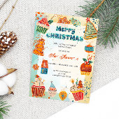 Blauwe en Oranje kerstfeestdag I Kaart